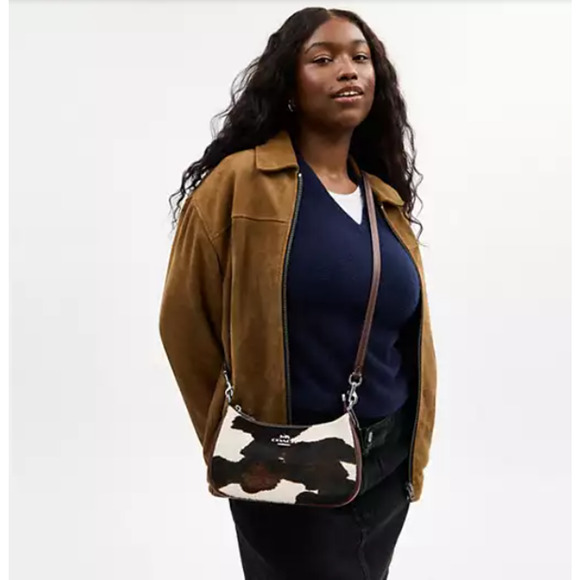 Coach Teri Shoulder Bag With Cow Print CCC86 Cow printed haircalf/Sv/Cow Multi - Picture 11 of 11